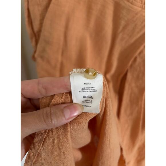 Thread & Supply Top Women's Medium Jane Blouse Button Up Tunic Linen Blend - Picture 7 of 9